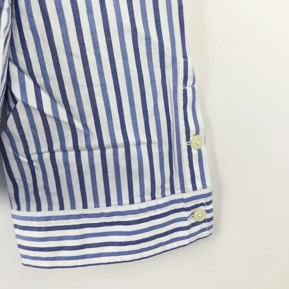 NWT Everlane Blue Stripe Button Up Collared PJ Pajama Shirt sz XS,S,M - Picture 4 of 7